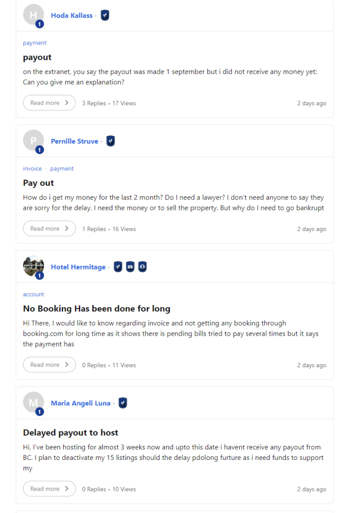 booking.com betalingsproblemen hotels
